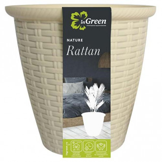 Кашпо Rattan 3 л с внутренним горшком 1,5 л Сливочный изображение 3